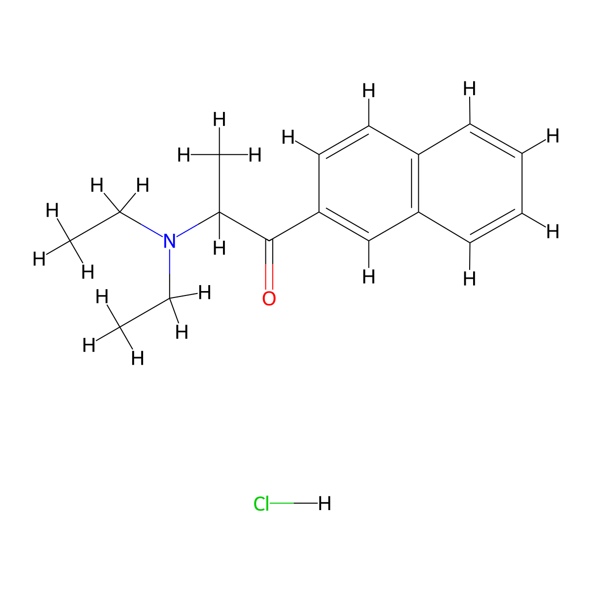 2-(Diethylamino)-1-(naphthalen-2-yl)propan-1-one--hydrogen chloride (1/1) molecular structure, CAS 100073-45-8