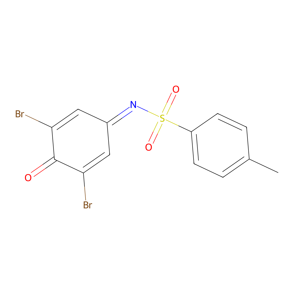 N-(3,5-dibromo-4-oxocyclohexa-2,5-dien-1-ylidene)-4-methylbenzenesulfonamide molecular structure, CAS 100073-66-3