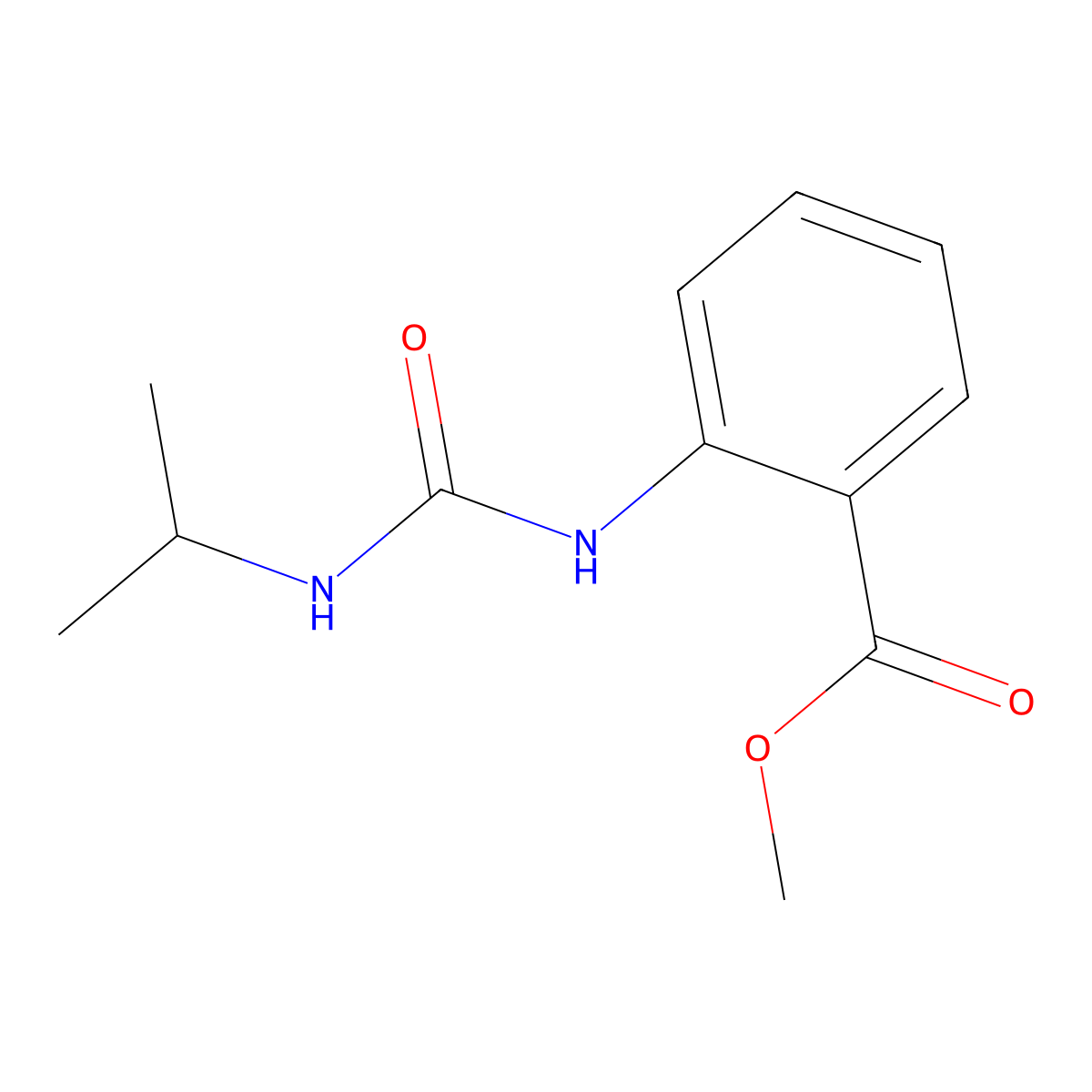 Methyl 2-{[(propan-2-yl)carbamoyl]amino}benzoate molecular structure, CAS 100075-58-9