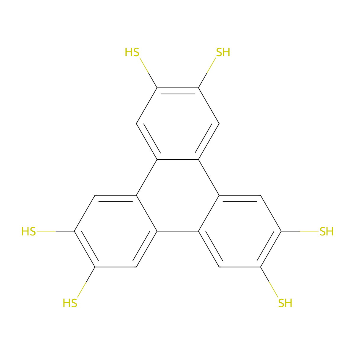 2,3,6,7,10,11-Triphenylenehexathiol molecular structure, CAS 100077-38-1