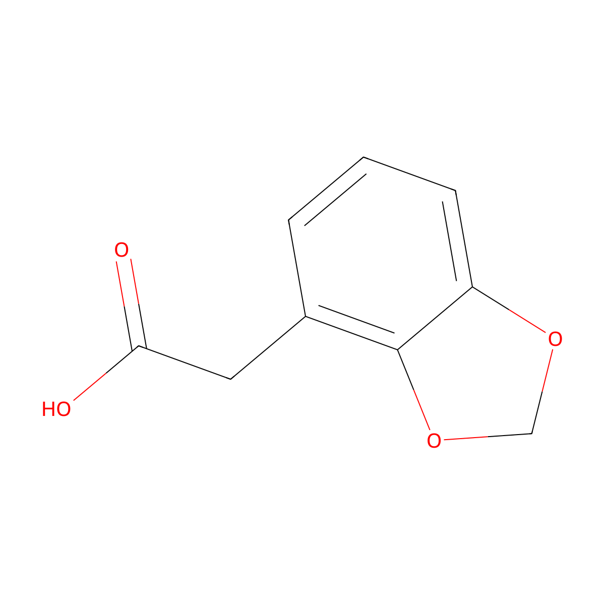 1,3-Benzodioxol-4-ylacetic acid molecular structure, CAS 100077-49-4