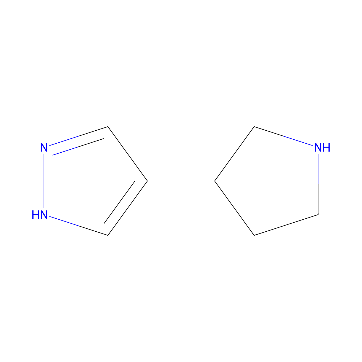 4-(Pyrrolidin-3-yl)-1H-pyrazole molecular structure, CAS 1000772-62-2