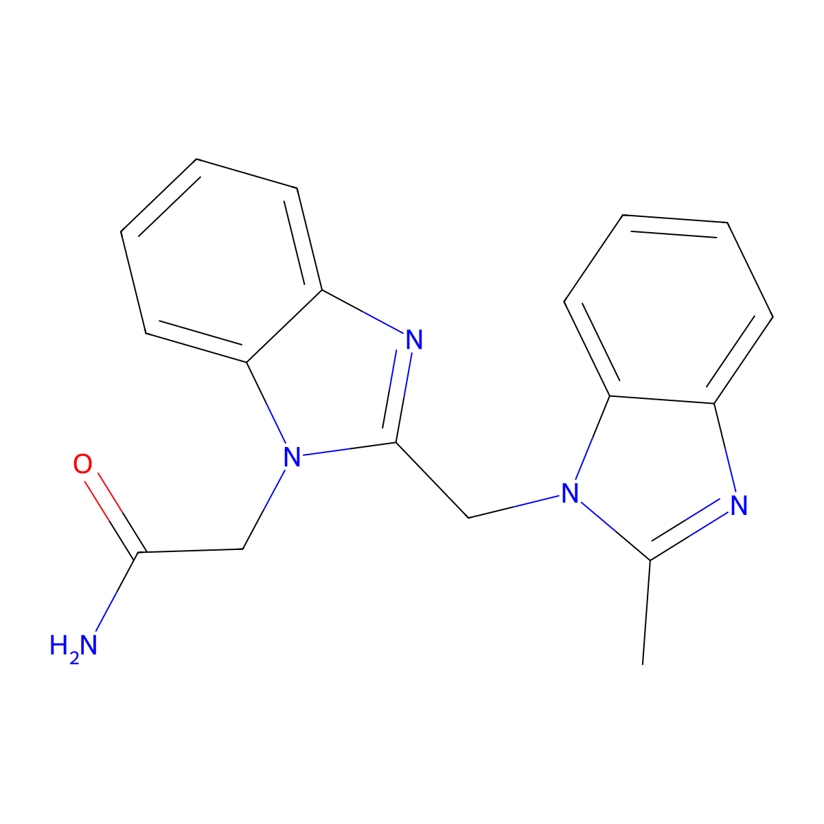 2-[2-(2-Methyl-benzoimidazol-1-ylmethyl)-benzoimidazol-1-yl]-acetamide molecular structure, CAS 1000774-42-4