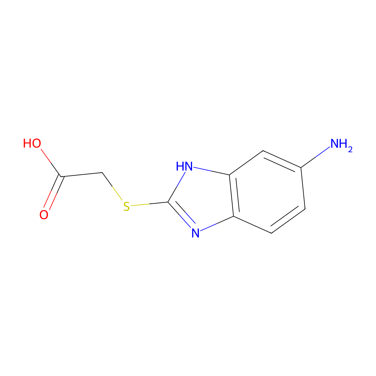 2-((5-Amino-1H-benzo[d]imidazol-2-yl)thio)acetic acid molecular structure, CAS 1000774-64-0