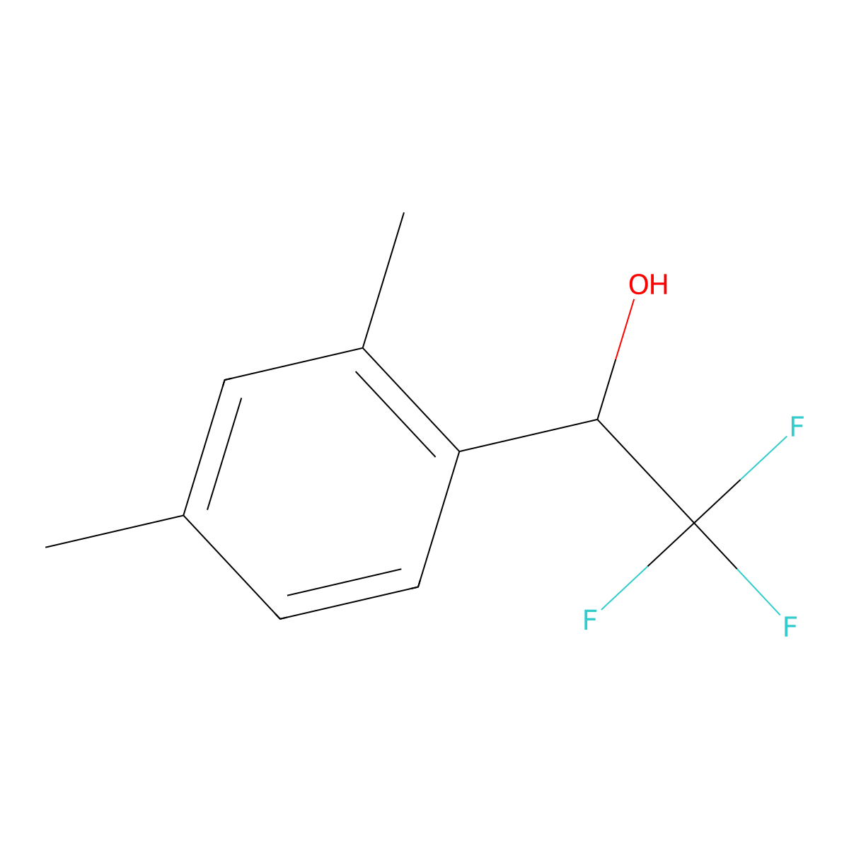 1-(2,4-Dimethylphenyl)-2,2,2-trifluoroethan-1-ol molecular structure, CAS 1000783-73-2