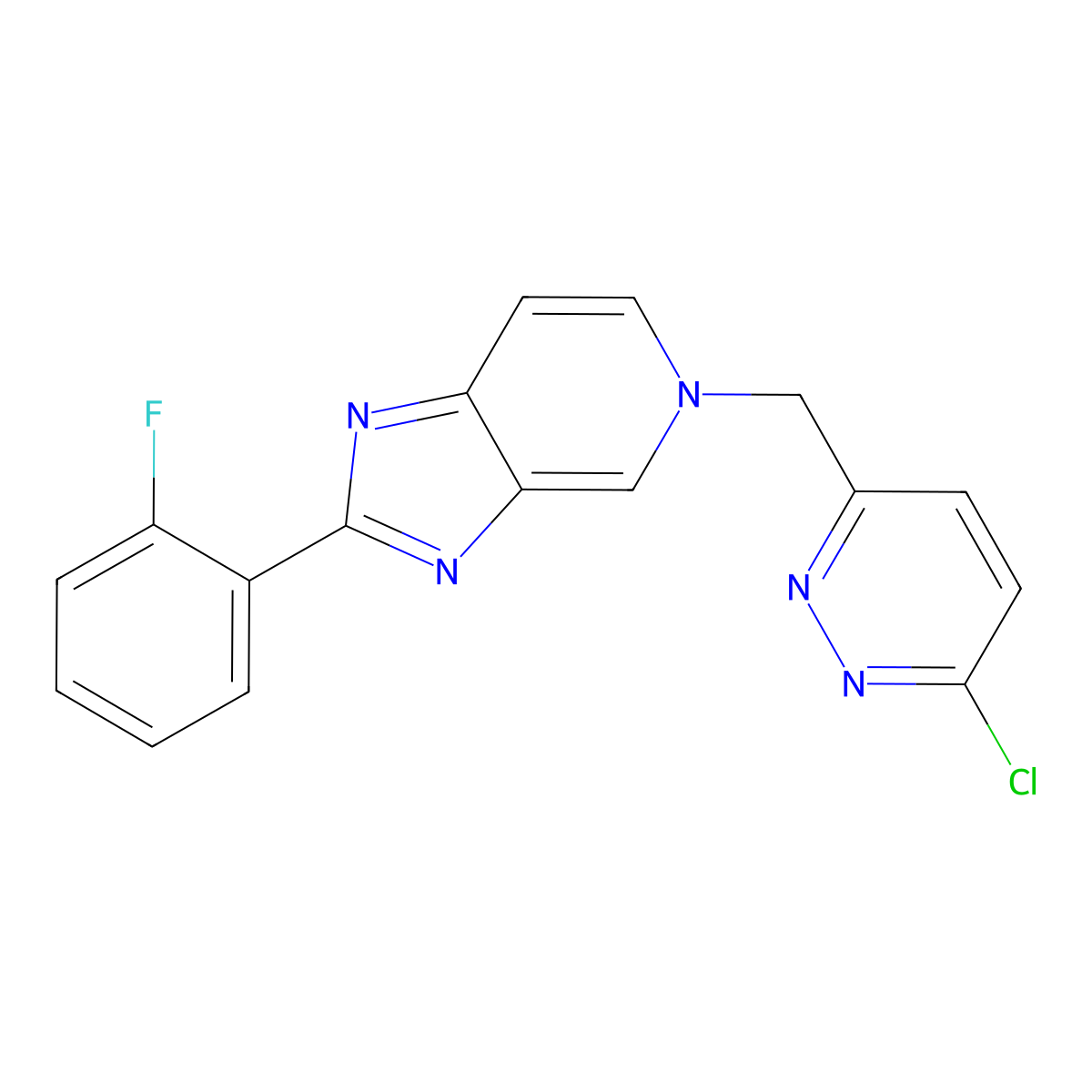 5-((6-Chloropyridazin-3-yl)methyl)-2-(2-fluorophenyl)-5H-imidazo[4,5-c]pyridine molecular structure, CAS 1000787-76-7