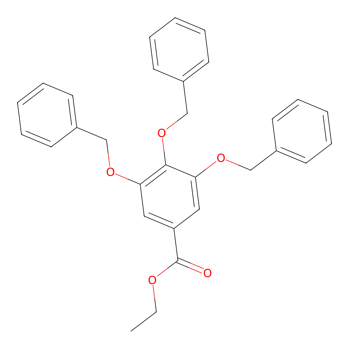 Ethyl 3,4,5-tris(benzyloxy)benzoate molecular structure, CAS 100079-21-8