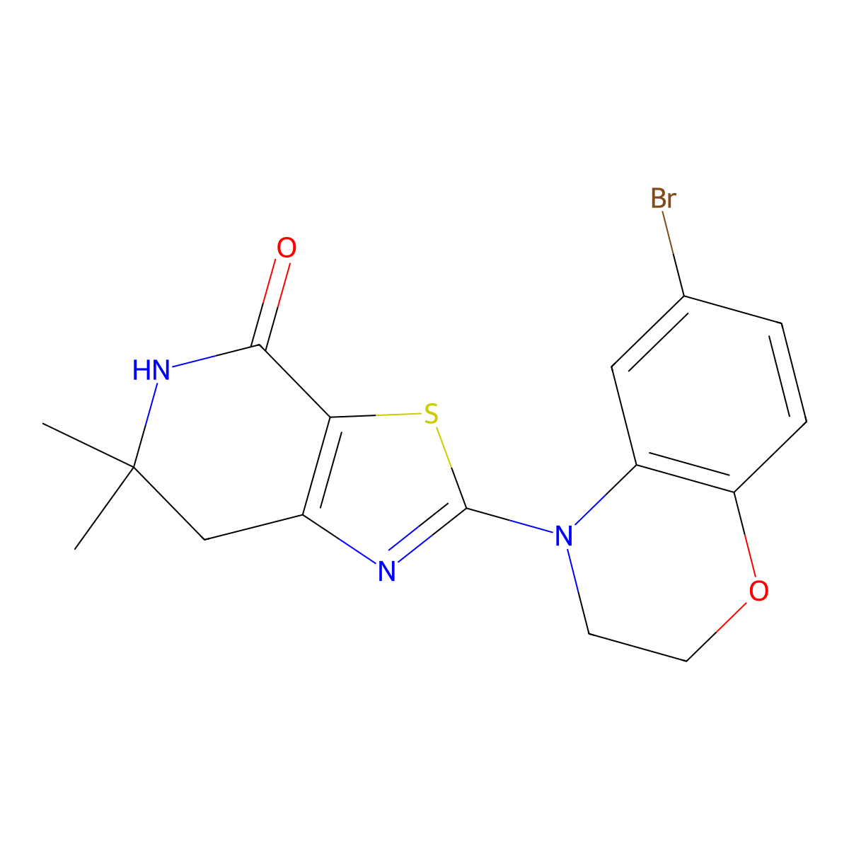 2-(6-Bromo-2H-benzo[b][1,4]oxazin-4(3H)-yl)-6,6-dimethyl-6,7-dihydrothiazolo[5,4-c]pyridin-4(5H)-one molecular structure, CAS 1000793-42-9