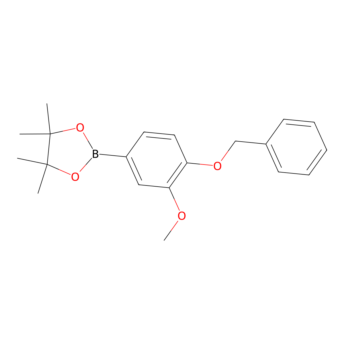 2-(4-(Benzyloxy)-3-methoxyphenyl)-4,4,5,5-tetramethyl-1,3,2-dioxaborolane molecular structure, CAS 1000796-87-1