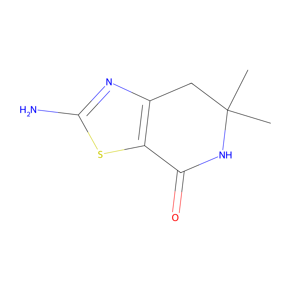 2-amino-6,6-dimethyl-4H,5H,6H,7H-[1,3]thiazolo[5,4-c]pyridin-4-one molecular structure, CAS 1000800-87-2