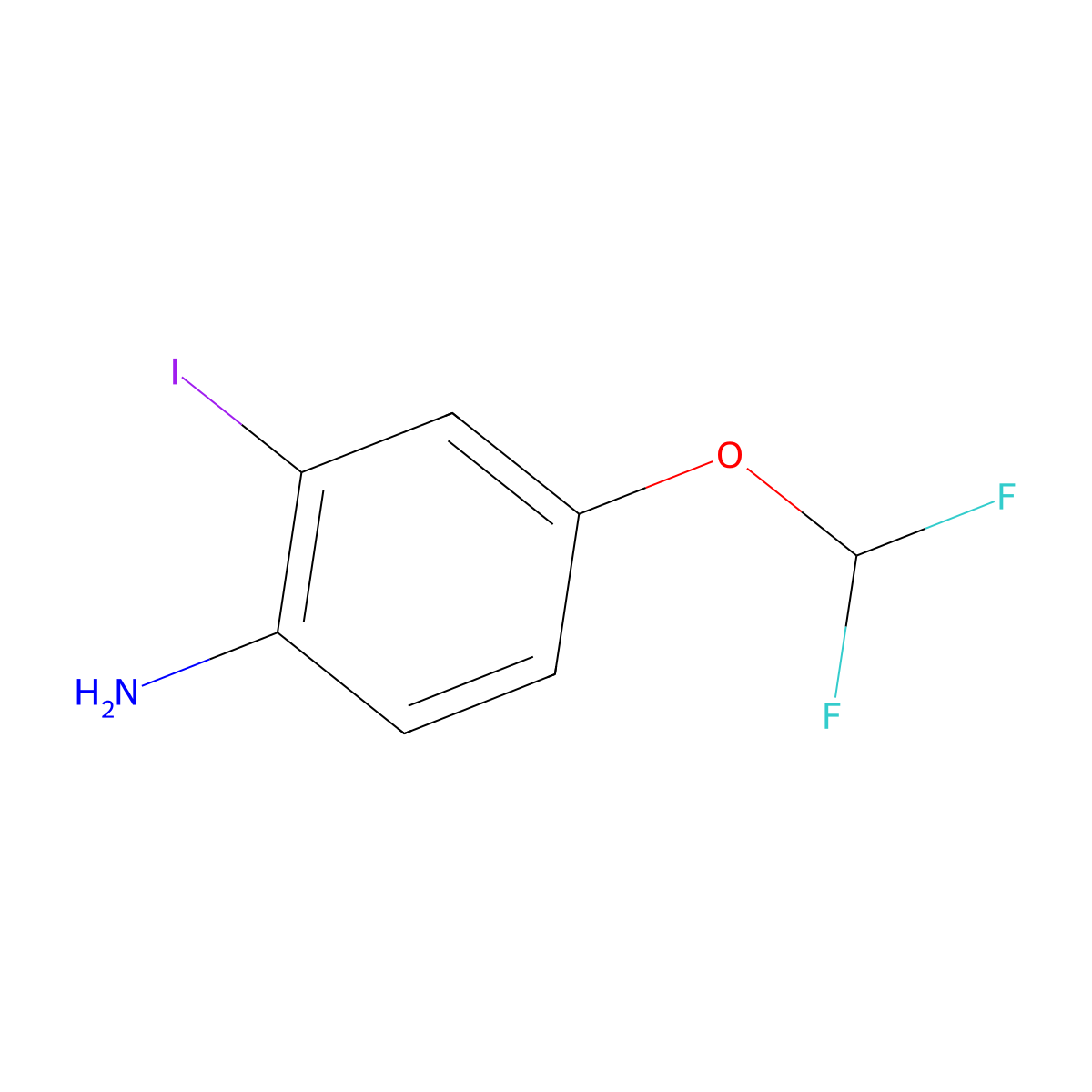 4-(Difluoromethoxy)-2-iodoaniline molecular structure, CAS 1000801-26-2