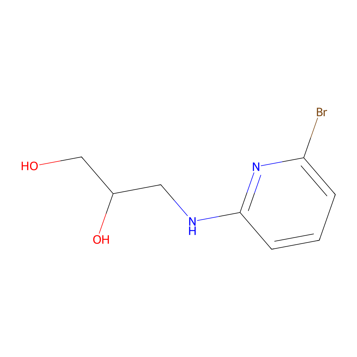 3-[(6-Bromopyridin-2-yl)amino]propane-1,2-diol molecular structure, CAS 1000801-28-4