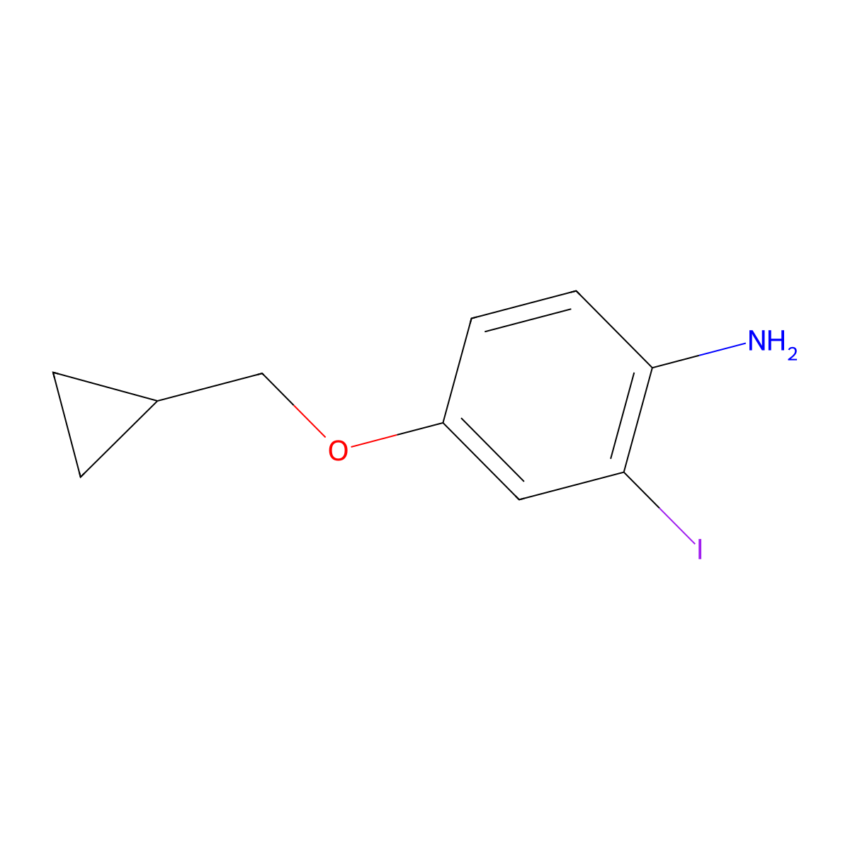 4-(Cyclopropylmethoxy)-2-iodoaniline molecular structure, CAS 1000801-51-3
