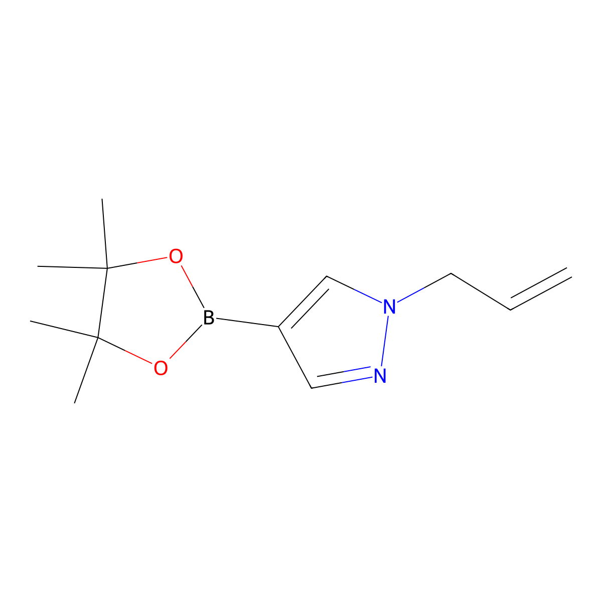 1-Allyl-4-(4,4,5,5-tetramethyl-1,3,2-dioxaborolan-2-yl)-1H-pyrazole molecular structure, CAS 1000801-78-4