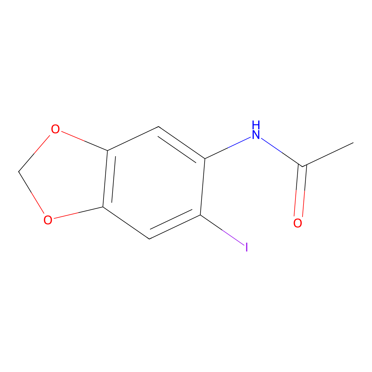N-(6-Iodo-2H-1,3-benzodioxol-5-yl)acetamide molecular structure, CAS 1000802-33-4