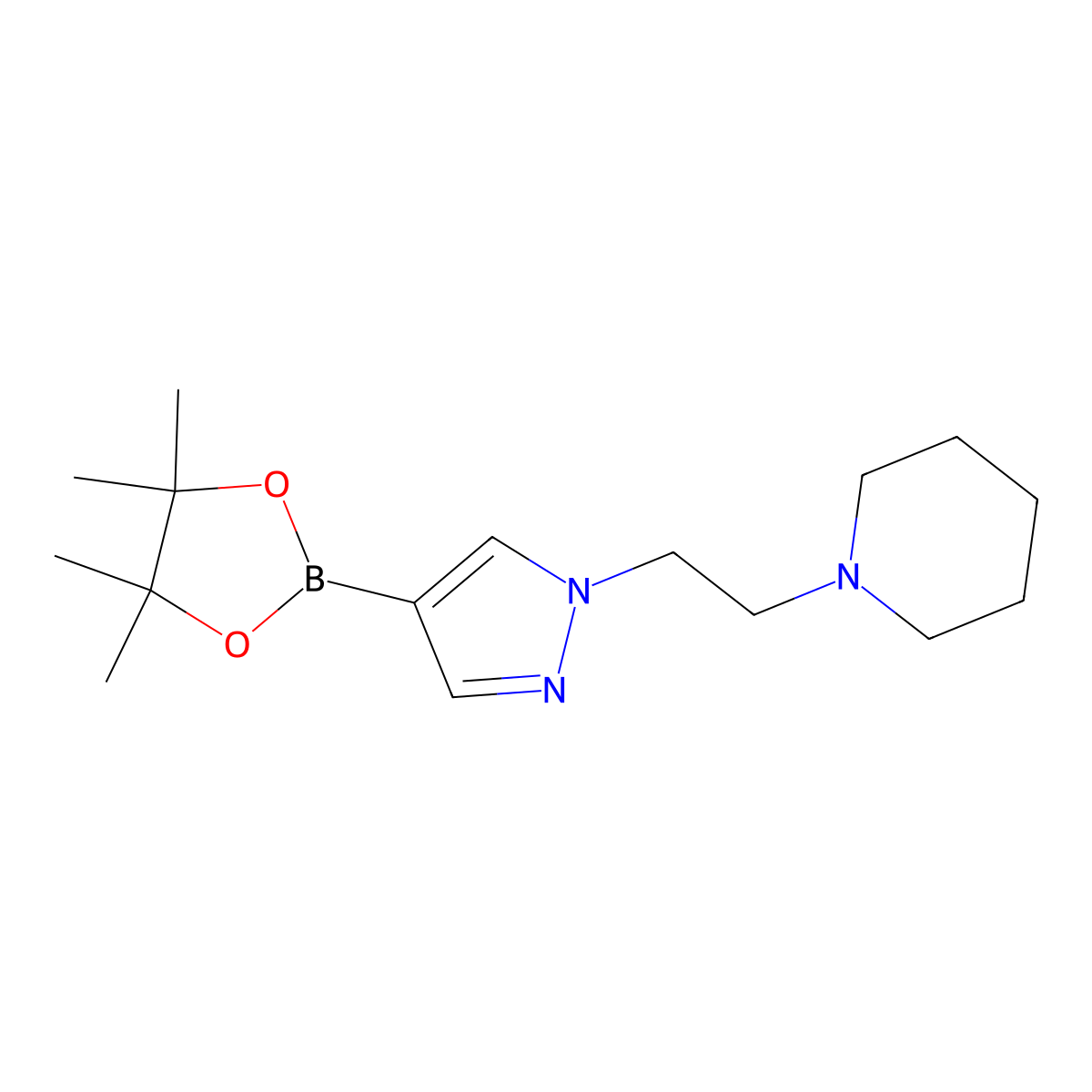 1-[2-(1-Piperidyl)ethyl]-1H-pyrazole-4-boronic Acid Pinacol Ester molecular structure, CAS 1000802-51-6
