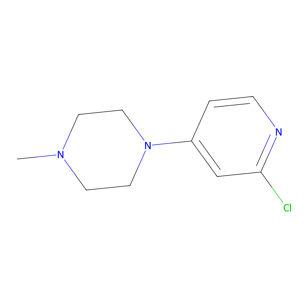 1-(2-Chloropyridin-4-YL)-4-methylpiperazine molecular structure, CAS 1000802-63-0