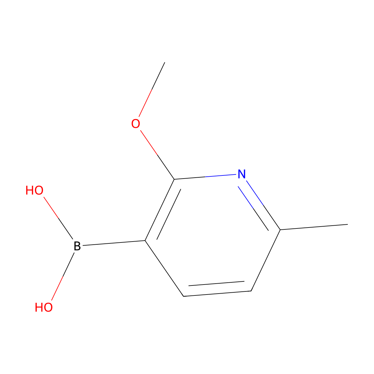 2-Methoxy-6-methylpyridine-3-boronic acid molecular structure, CAS 1000802-75-4