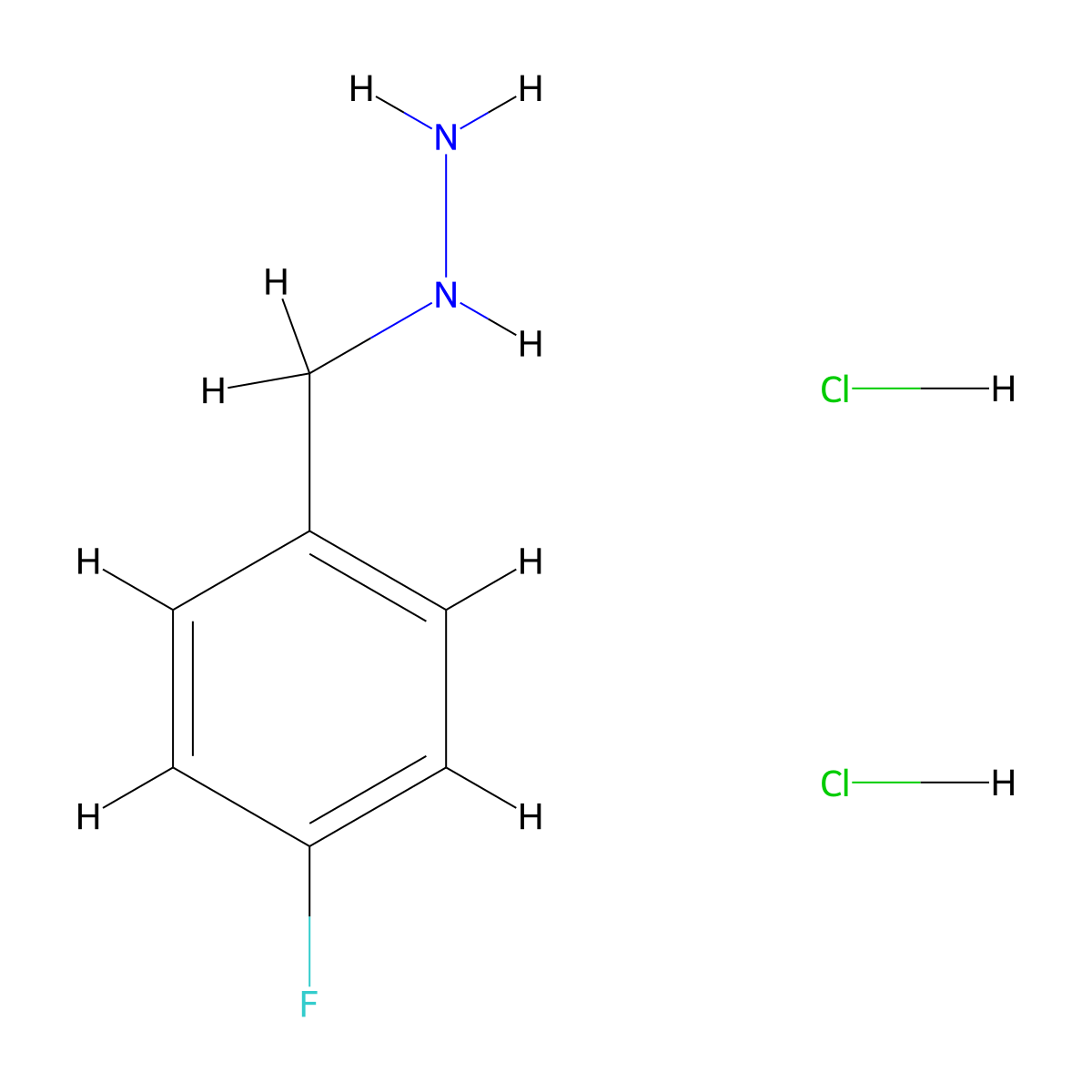 (4-Fluorobenzyl)hydrazine dihydrochloride molecular structure, CAS 1000805-93-5
