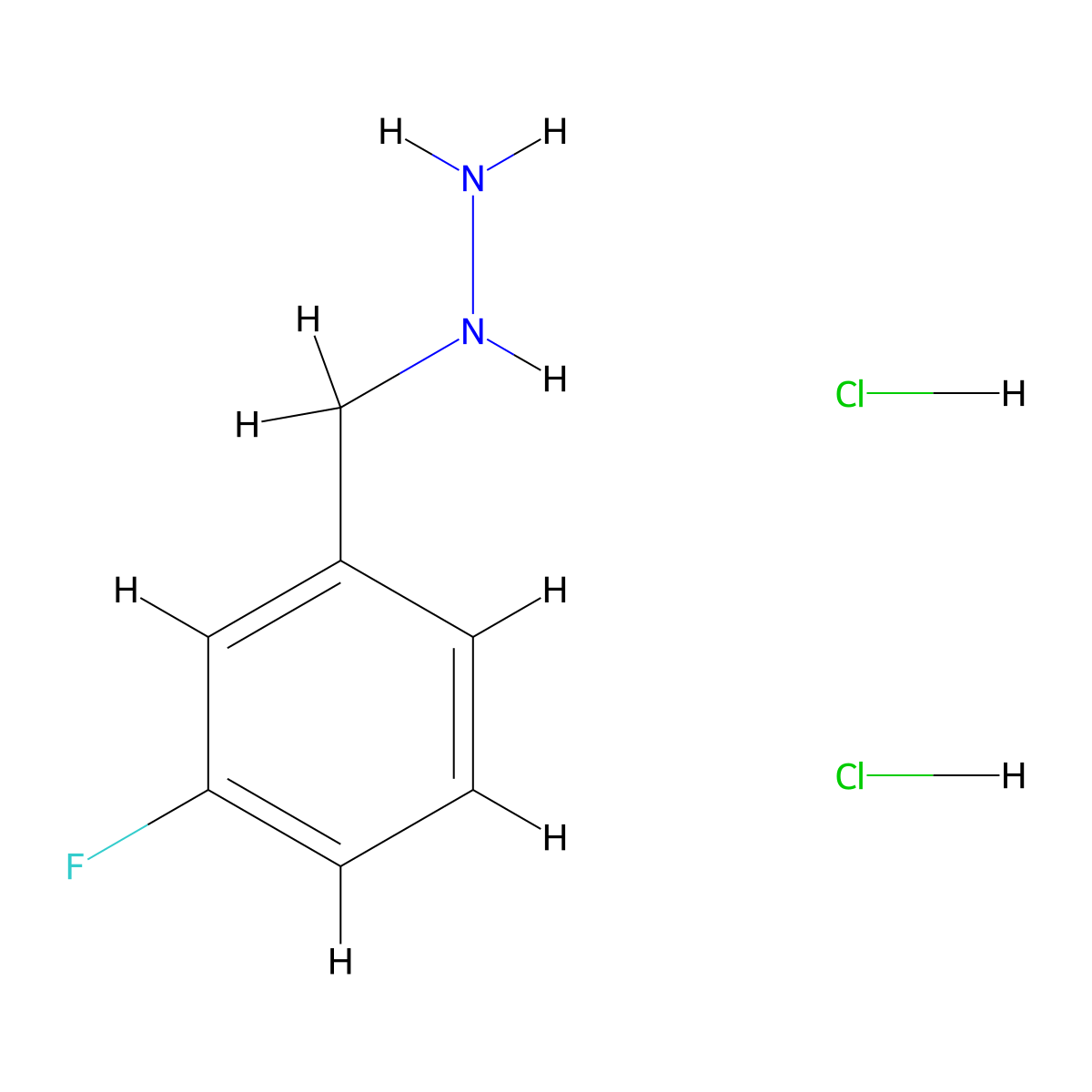 ((3-Fluorophenyl)methyl)hydrazine dihydrochloride molecular structure, CAS 1000805-94-6