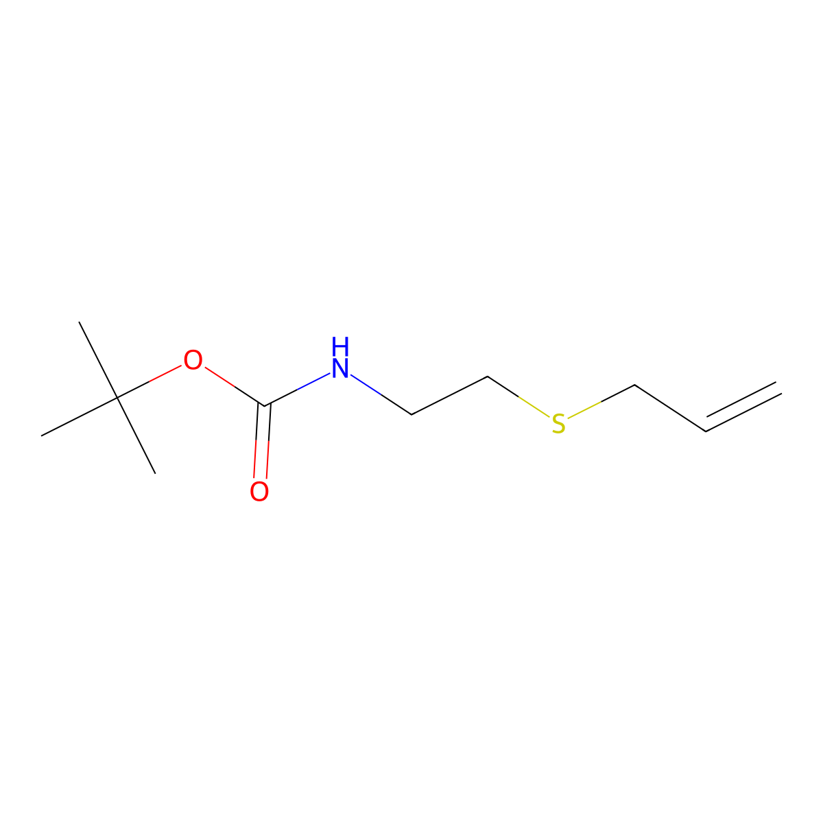 tert-butyl N-[2-(prop-2-en-1-ylsulfanyl)ethyl]carbamate molecular structure, CAS 1000806-49-4