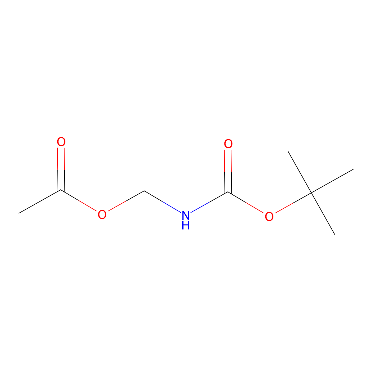 ((tert-Butoxycarbonyl)amino)methyl acetate molecular structure, CAS 1000806-59-6