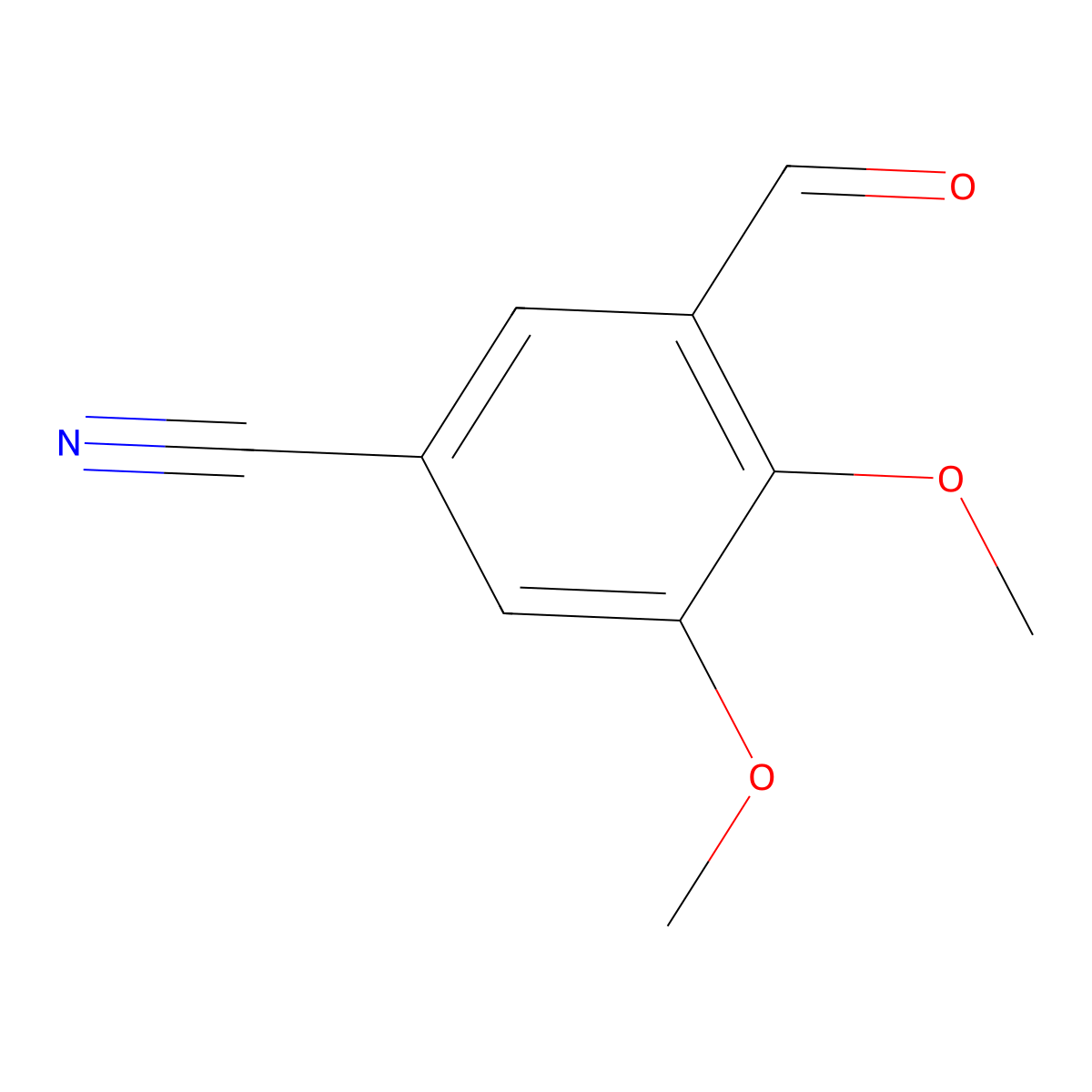 3-Formyl-4,5-dimethoxybenzonitrile molecular structure, CAS 100084-07-9