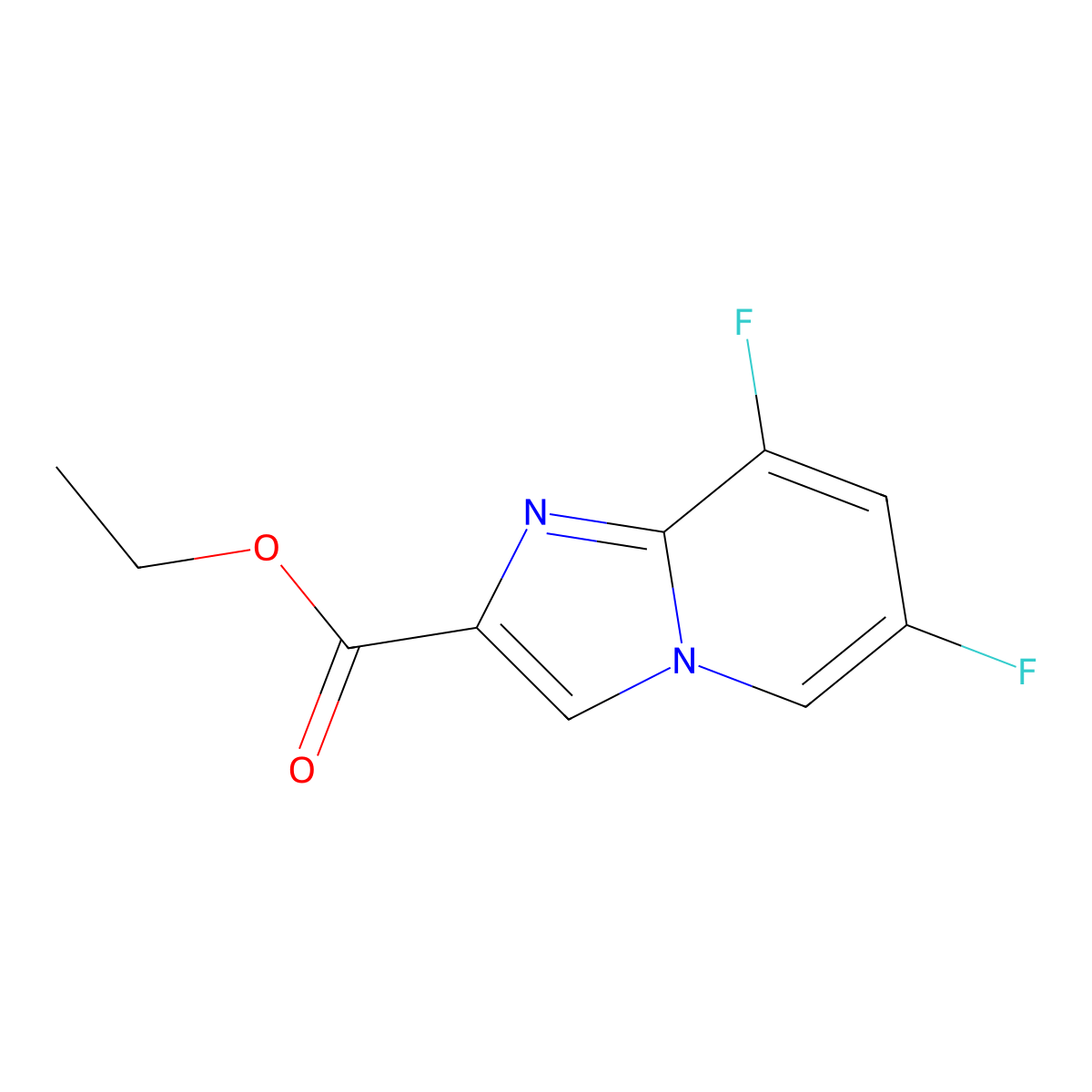 Ethyl 6,8-difluoroimidazo[1,2-A]pyridine-2-carboxylate molecular structure, CAS 1000844-18-7