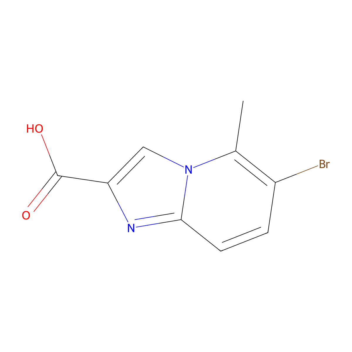 6-Bromo-5-methylimidazo[1,2-a]pyridine-2-carboxylic acid molecular structure, CAS 1000845-67-9