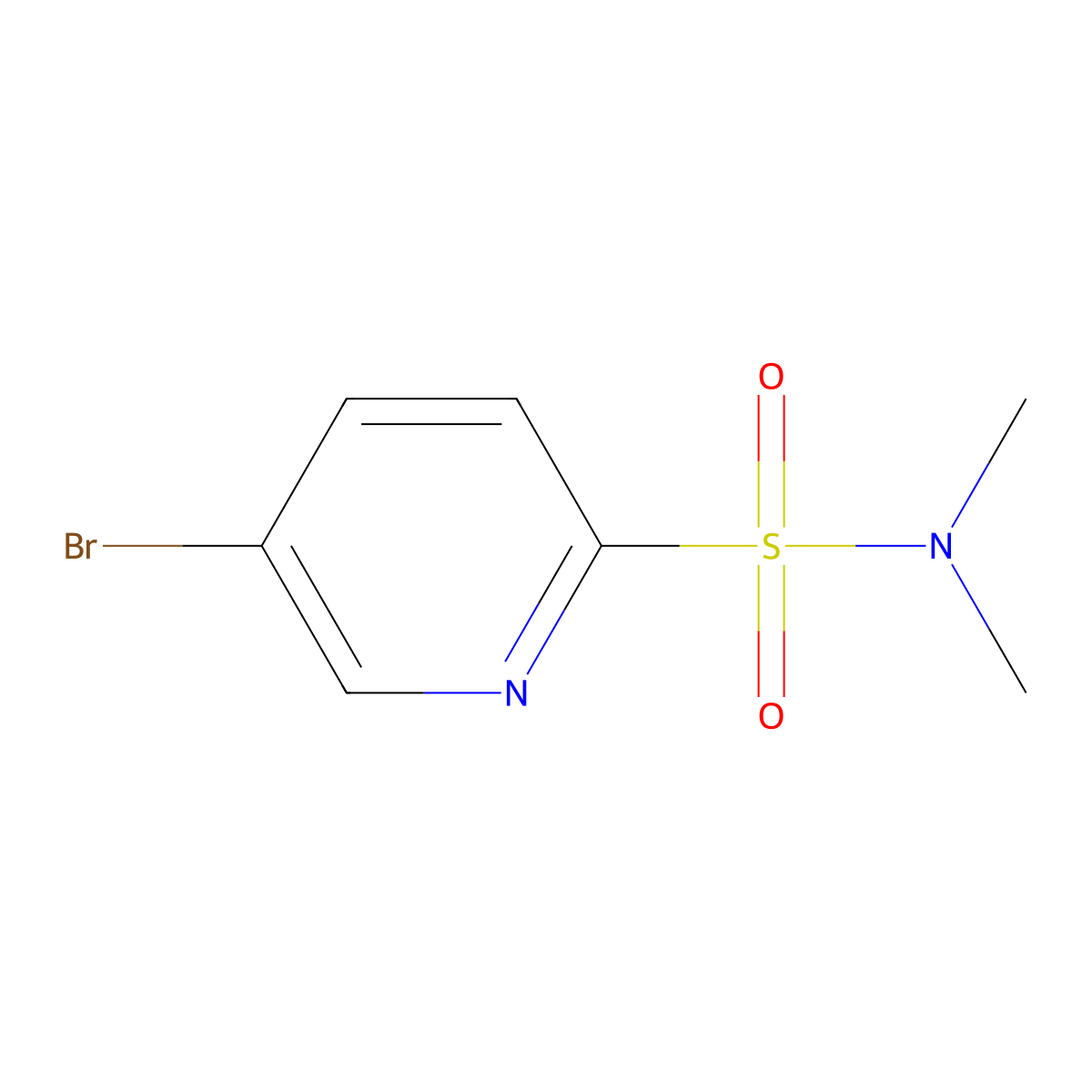 5-bromo-N,N-dimethylpyridine-2-sulfonamide molecular structure, CAS 1000848-50-9