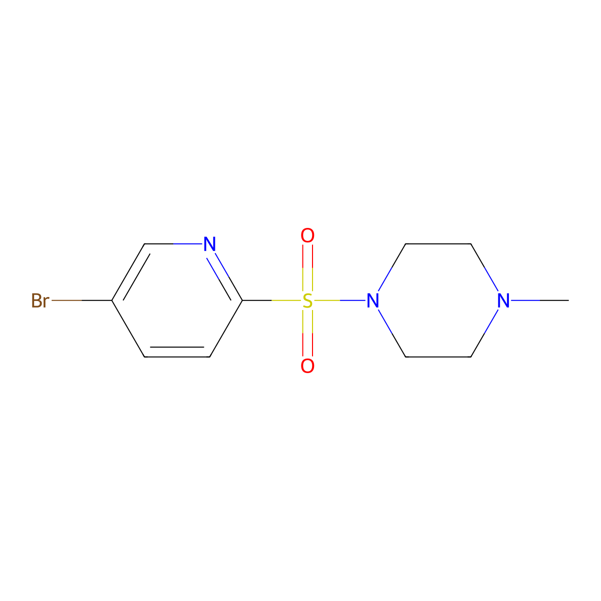 1-(5-Bromo-pyridine-2-sulfonyl)-4-methyl-piperazine molecular structure, CAS 1000848-52-1