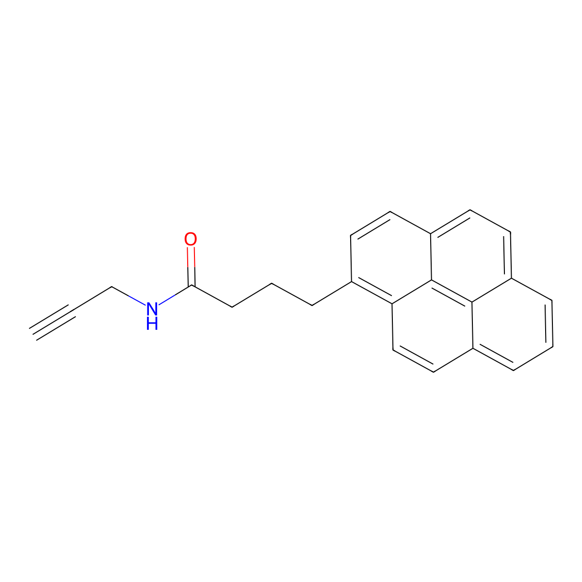 N-(Prop-2-yn-1-yl)-4-(pyren-1-yl)butanamide molecular structure, CAS 1000852-25-4