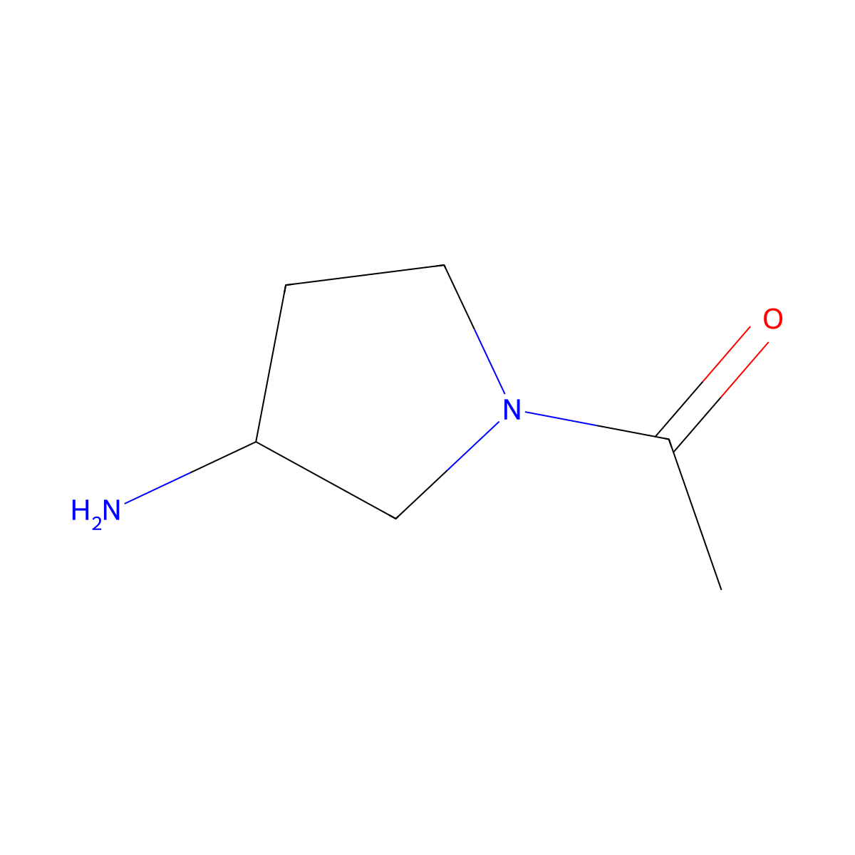 1-((R)-3-Amino-pyrrolidin-1-yl)-ethanone molecular structure, CAS 1000870-09-6