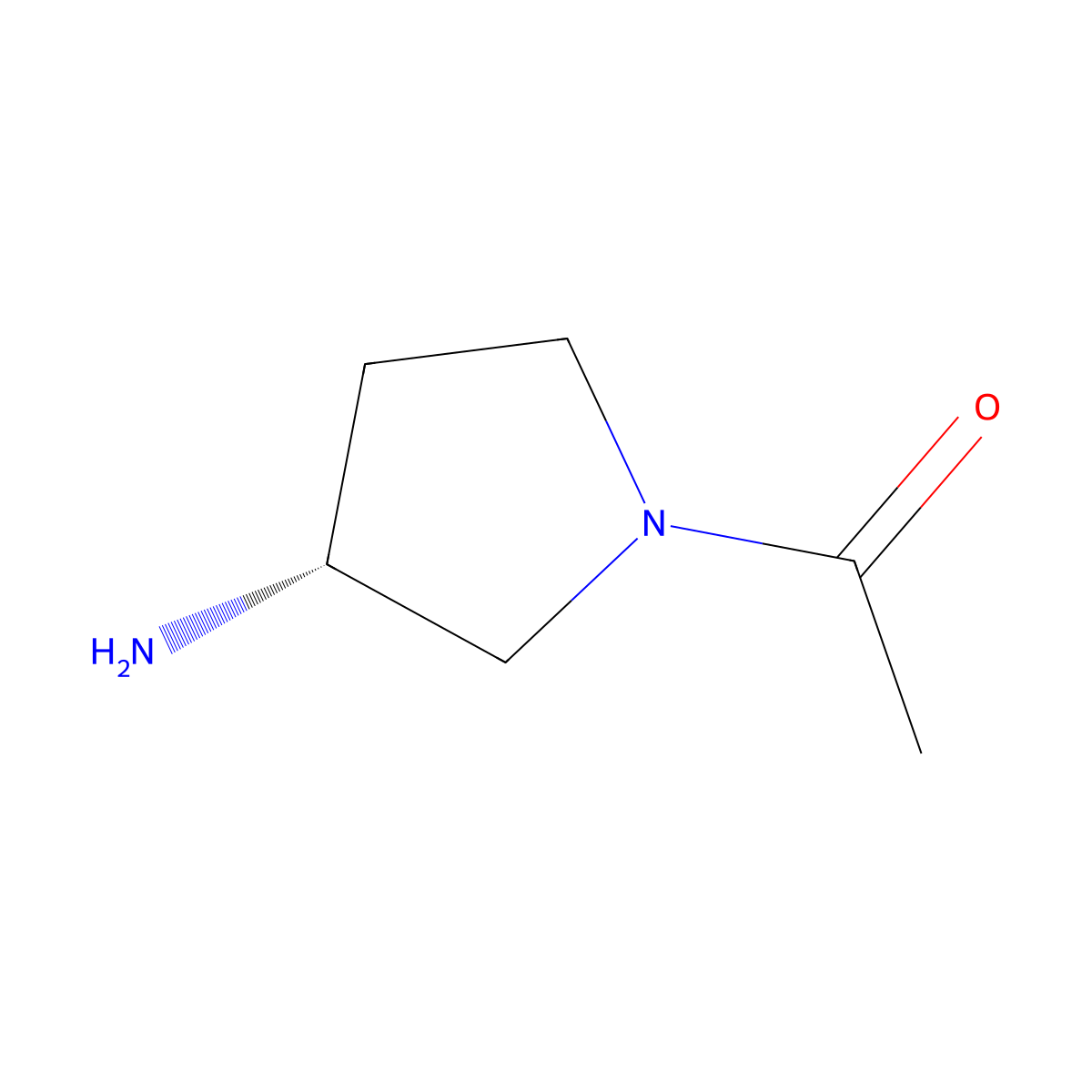 1-((R)-3-Amino-pyrrolidin-1-yl)-ethanone molecular structure, CAS 1000870-09-6