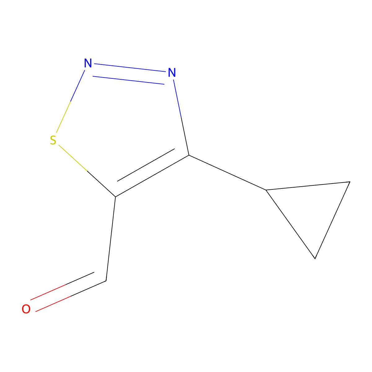 4-Cyclopropyl-1,2,3-thiadiazole-5-carbaldehyde molecular structure, CAS 1000878-41-0