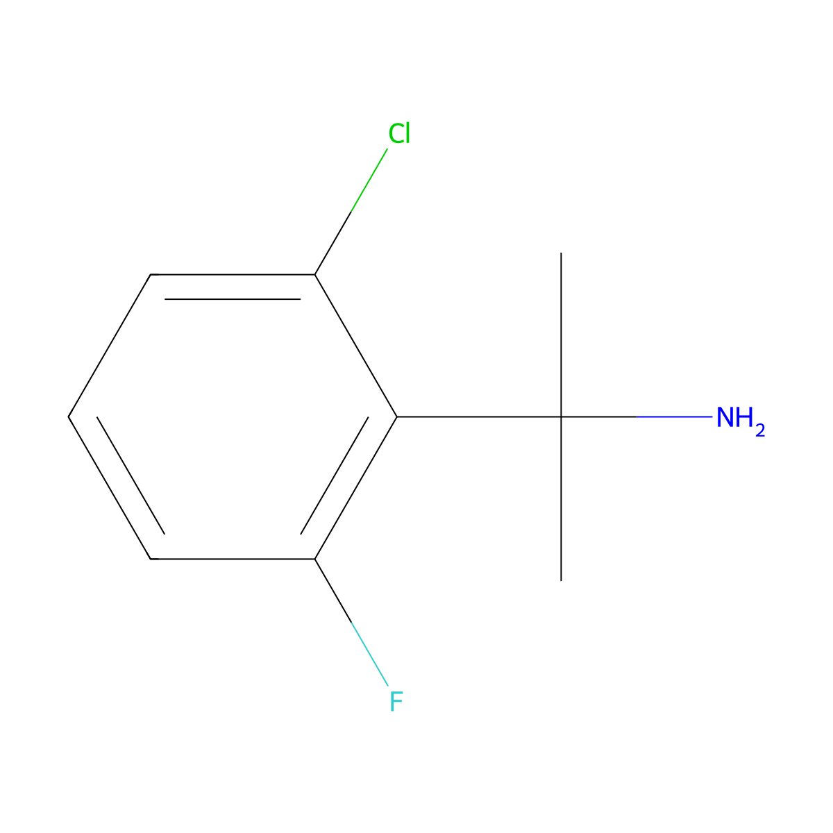 2-(2-Chloro-6-fluorophenyl)propan-2-amine molecular structure, CAS 1000878-45-4