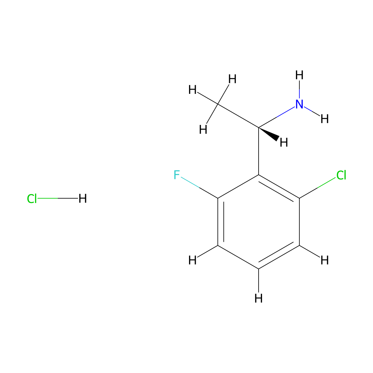 (S)-1-(2-Chloro-6-fluorophenyl)ethanamine hydrochloride molecular structure, CAS 1000878-48-7