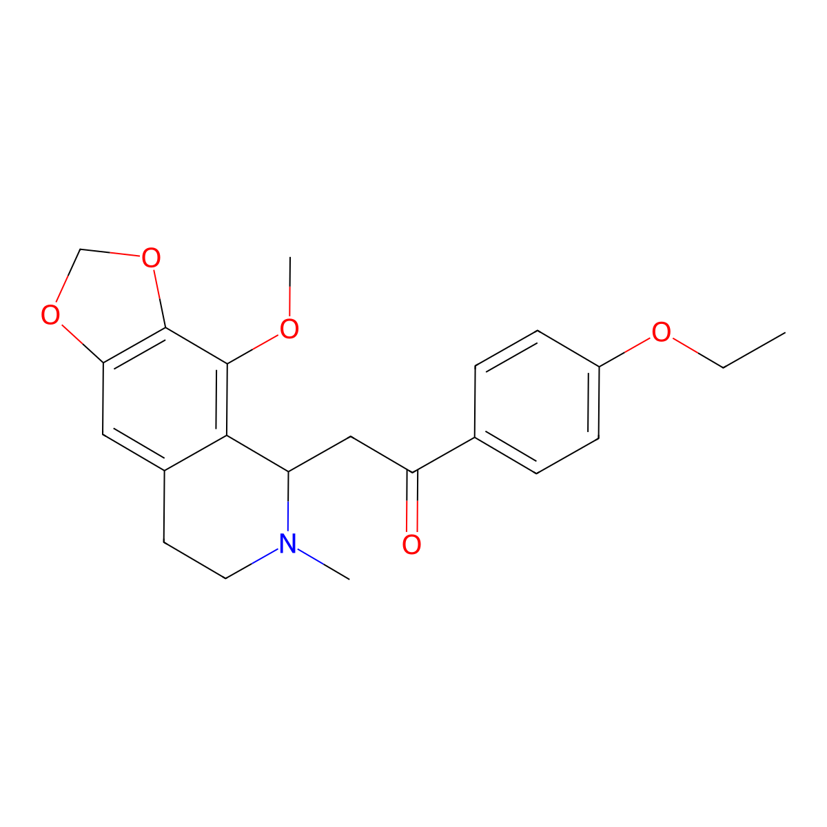 1-(4-Ethoxyphenyl)-2-(4-methoxy-6-methyl-5,6,7,8-tetrahydro[1,3]dioxolo[4,5-g]isoquinolin-5-yl)ethanone molecular structure, CAS 100088-33-3