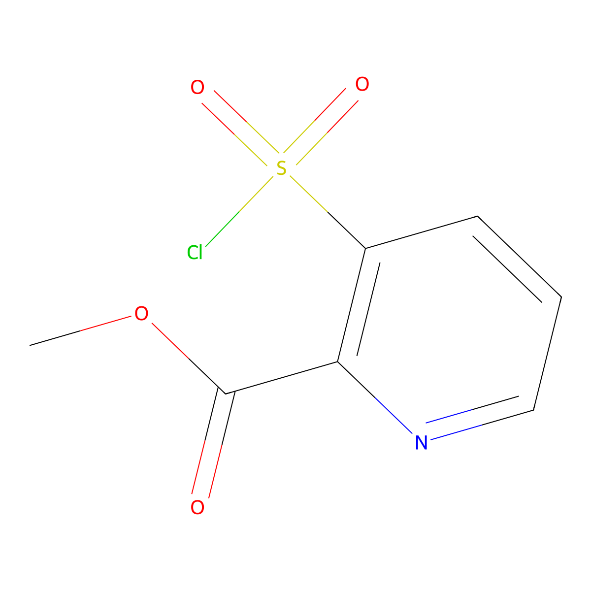 Methyl 3-(chlorosulfonyl)pyridine-2-carboxylate molecular structure, CAS 1000887-24-0