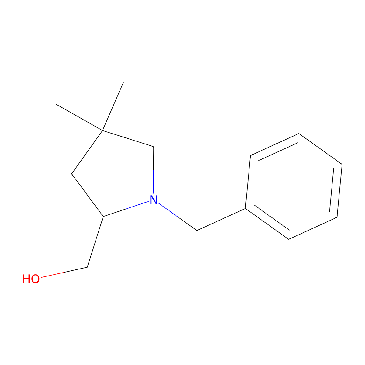 [(2S)-1-benzyl-4,4-dimethylpyrrolidin-2-yl]methanol molecular structure, CAS 1000894-79-0