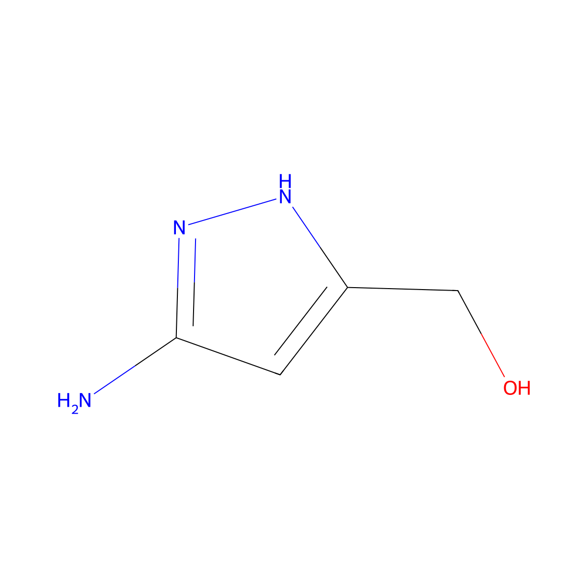 (3-amino-1H-pyrazol-5-yl)methanol molecular structure, CAS 1000895-26-0