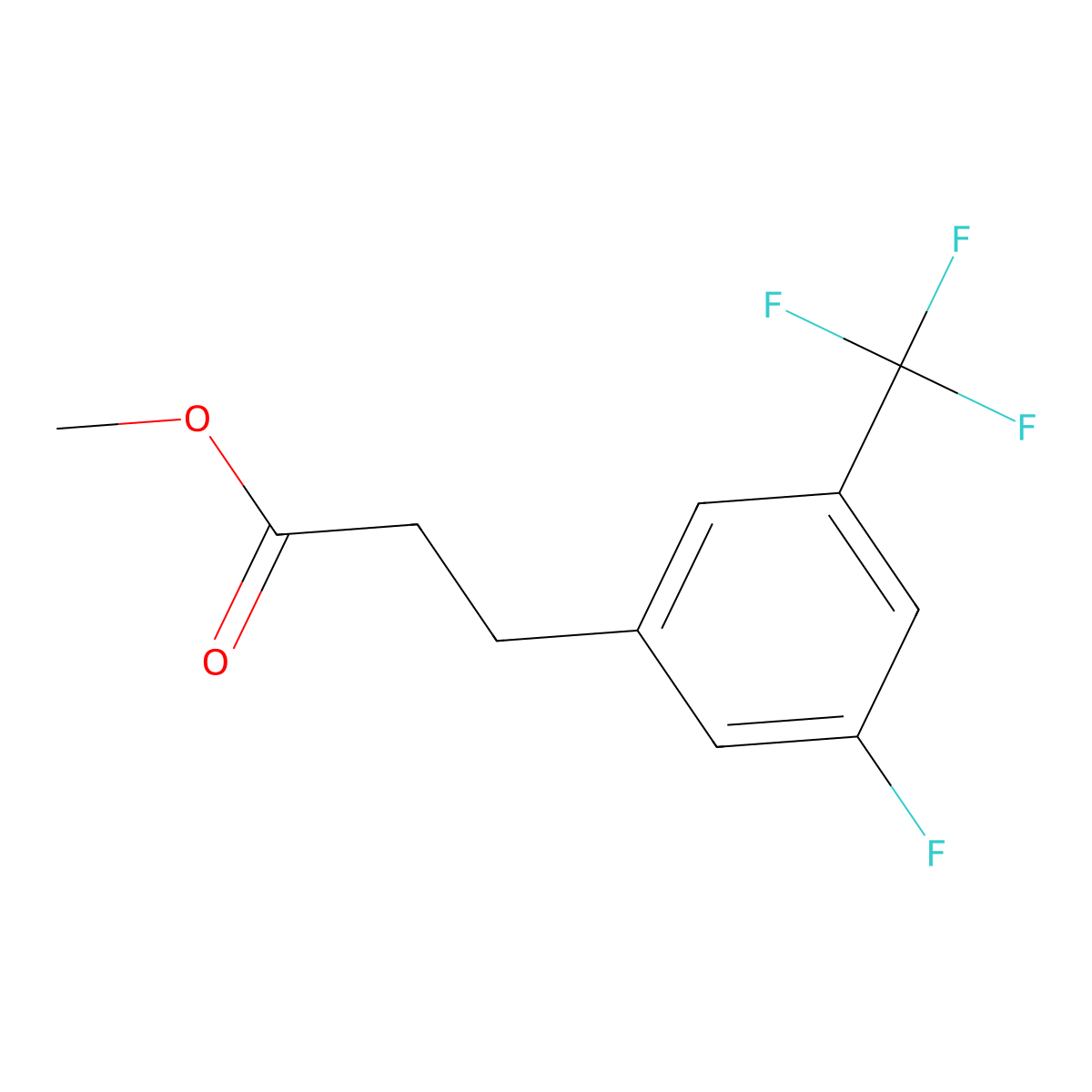 Methyl 3-[3-fluoro-5-(trifluoromethyl)phenyl]propanoate molecular structure, CAS 1000895-61-3