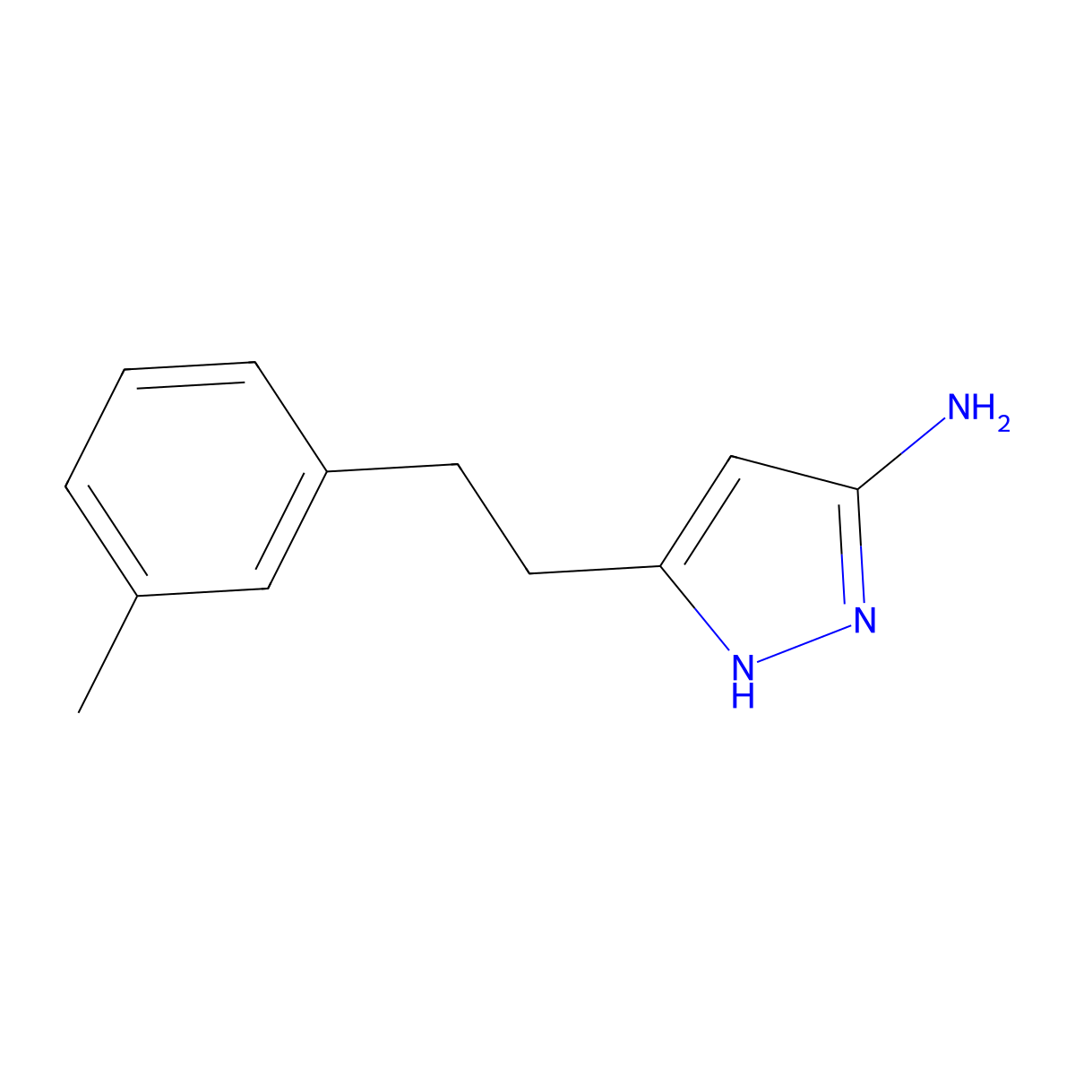 3-(3-Methylphenethyl)-1h-pyrazol-5-amine molecular structure, CAS 1000895-63-5