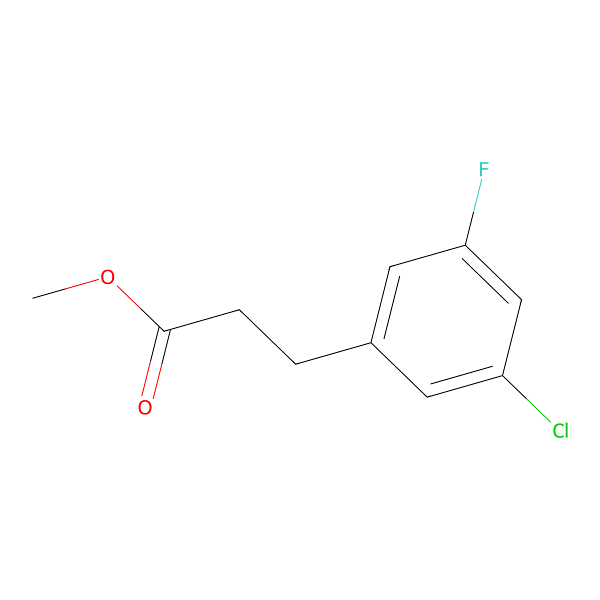 Methyl 3-(3-chloro-5-fluorophenyl)propanoate molecular structure, CAS 1000895-71-5