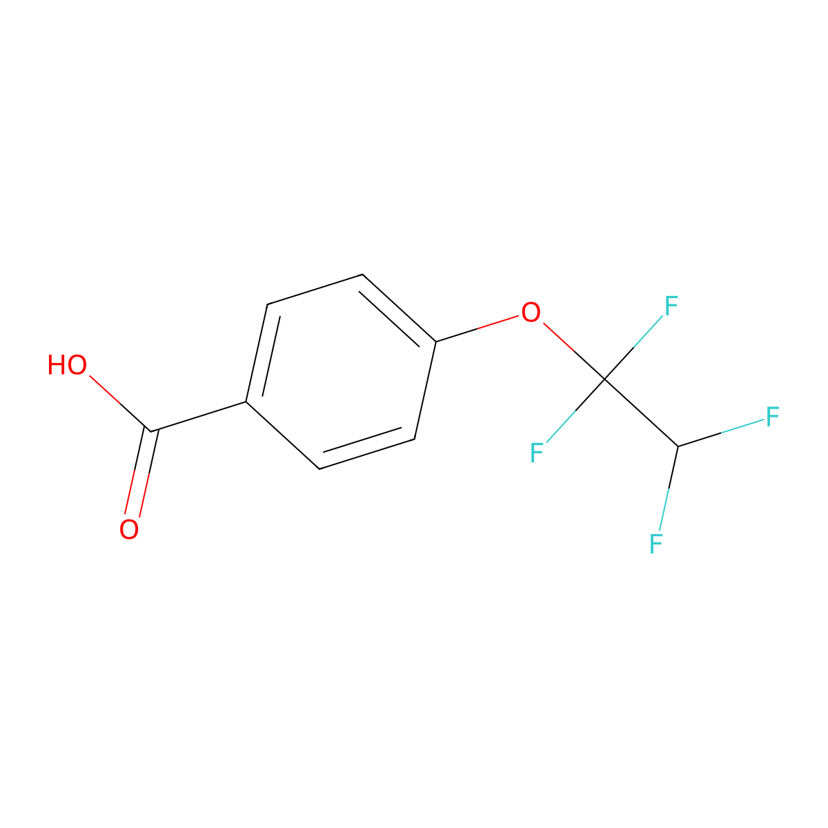 4-(1,1,2,2-Tetrafluoroethoxy)benzoic acid molecular structure, CAS 10009-25-3