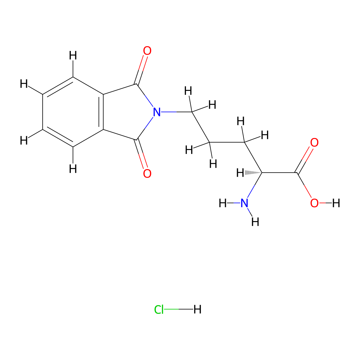 H-Orn(pht)-OH hydrochloride molecular structure, CAS 10009-97-9