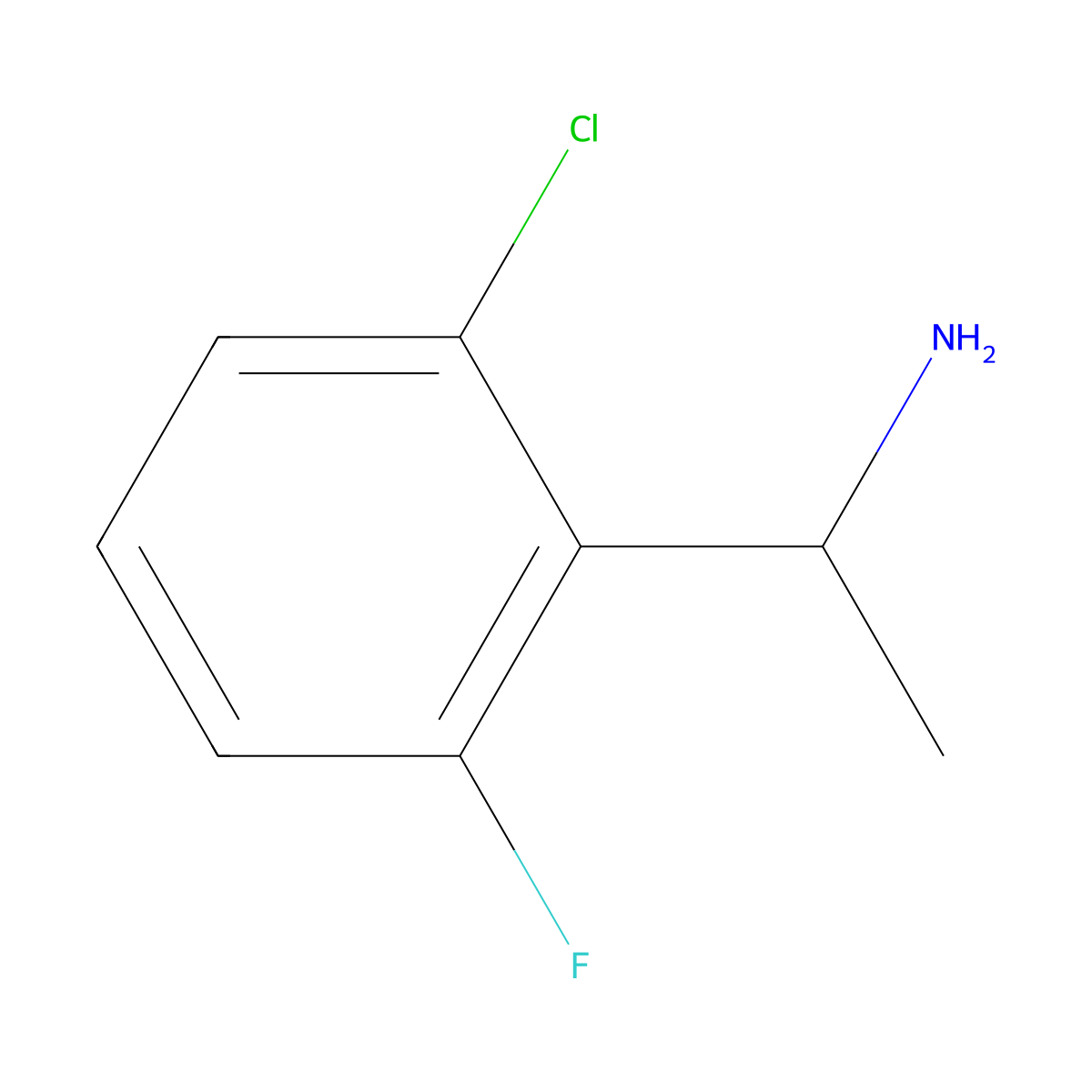 1-(2-Chloro-6-fluorophenyl)ethan-1-amine molecular structure, CAS 1000922-53-1
