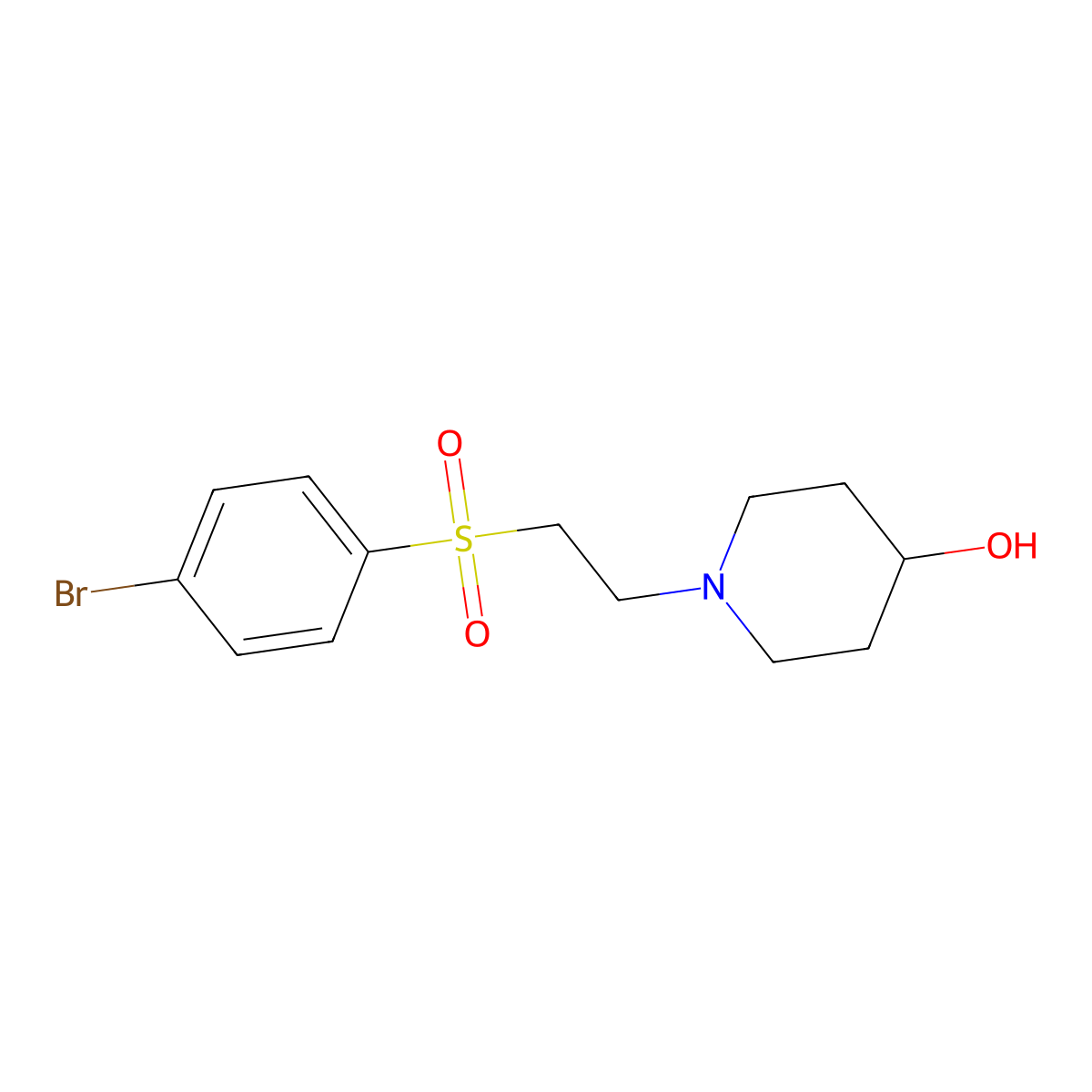 1-[2-(4-Bromobenzenesulfonyl)ethyl]piperidin-4-ol molecular structure, CAS 1000927-51-4