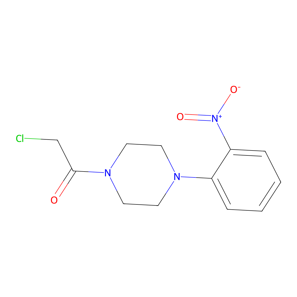 2-Chloro-1-[4-(2-nitrophenyl)piperazin-1-yl]ethan-1-one molecular structure, CAS 1000930-18-6