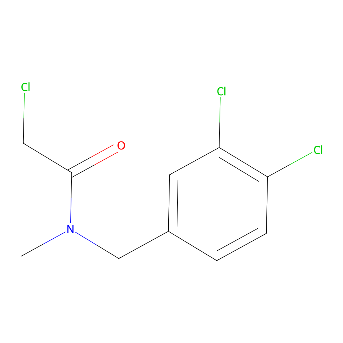 2-chloro-N-[(3,4-dichlorophenyl)methyl]-N-methylacetamide molecular structure, CAS 1000930-23-3